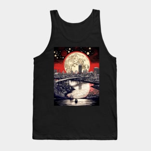 Full Sturgeon Moon Over Portland Oregon Tank Top